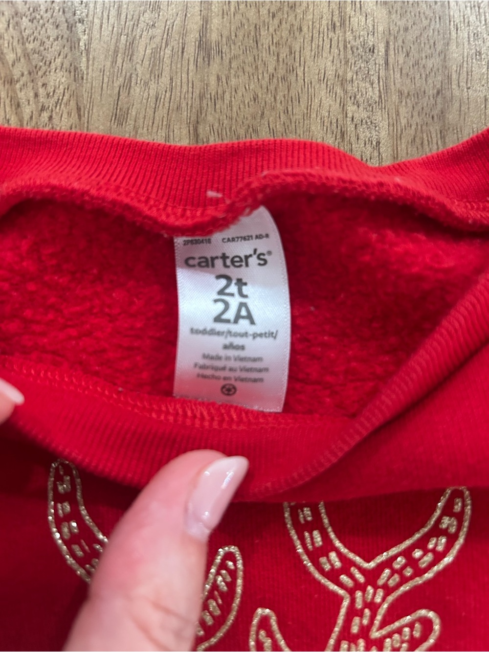 Carter's Red Reindeer Appliqué Sweatshirt - Picture 5 of 6
